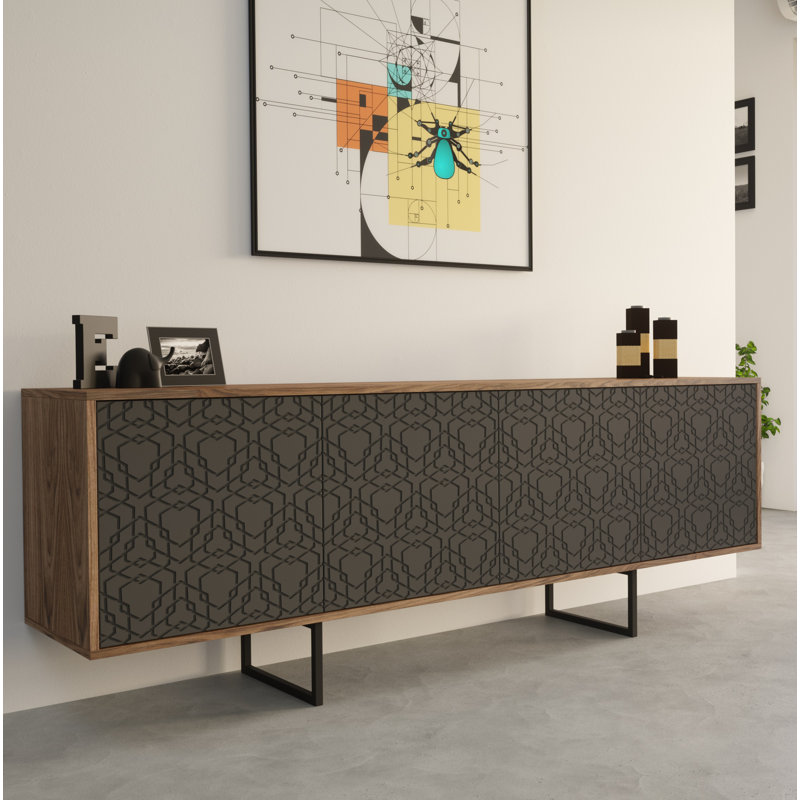 Largo 204cm Sideboard, Grey/Walnut