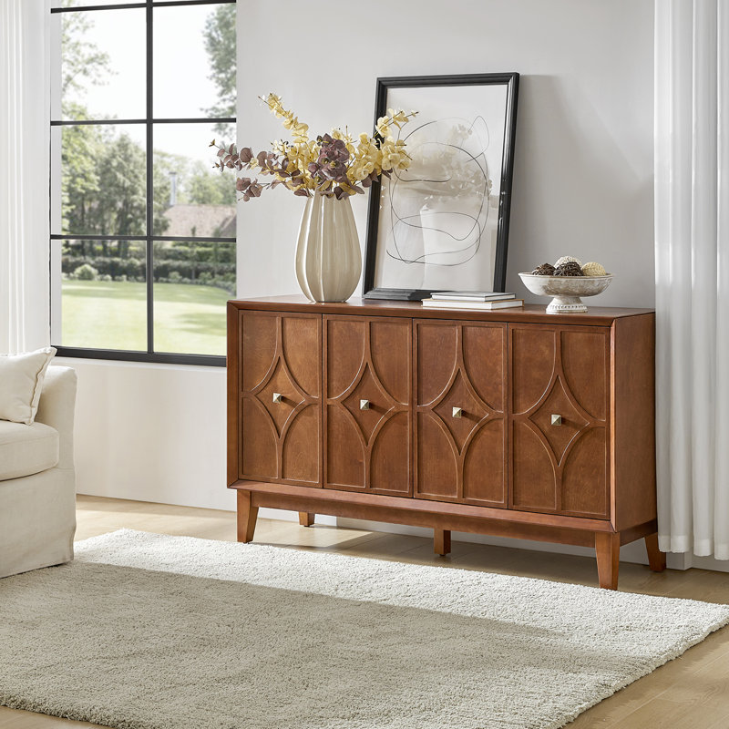 Brightbill 58" W Mid-Century Sideboard with Adjustable Shelves