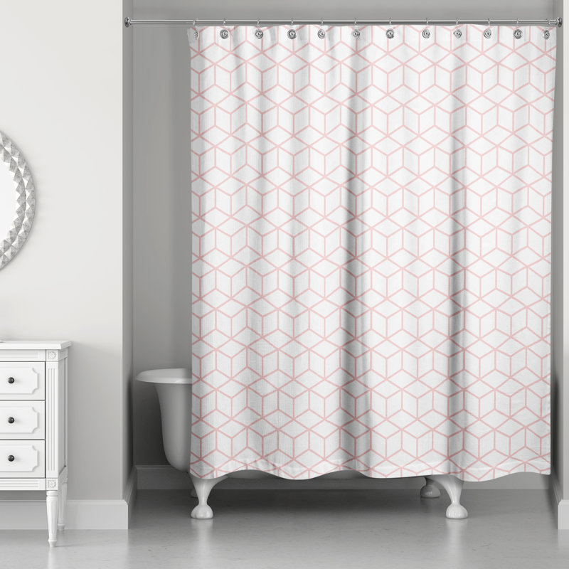 Rideau de douche simple Bakstran, Rose