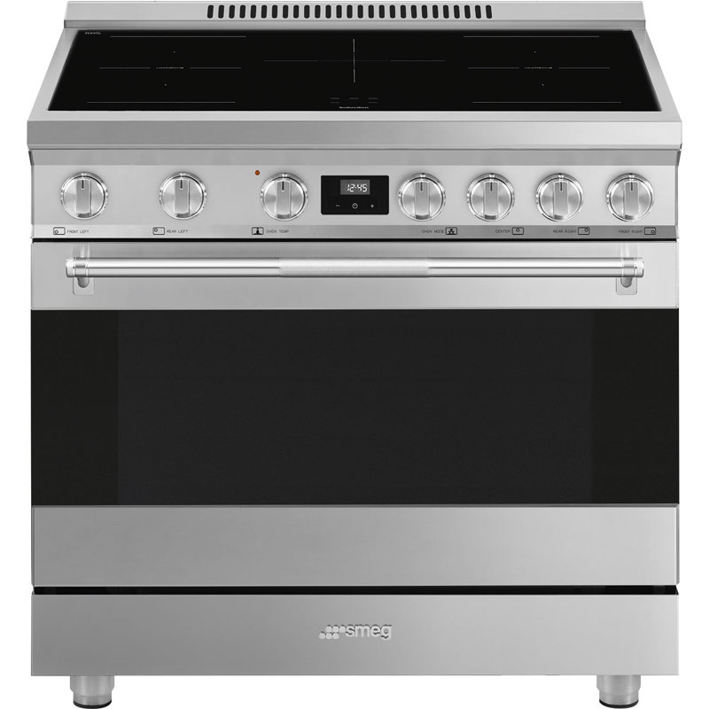 SMEG Cuisinière à induction 36 po Professional, Acier Inoxydable, Electrique