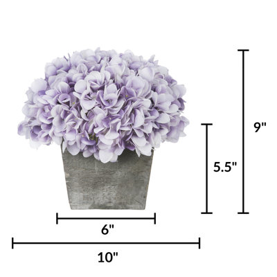 Artificial White Hydrangea Arrangement in Planter