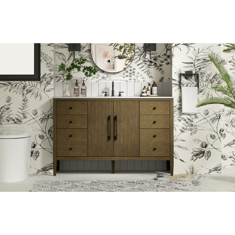 Meuble-lavabo simple 54 po, Noisette chêne