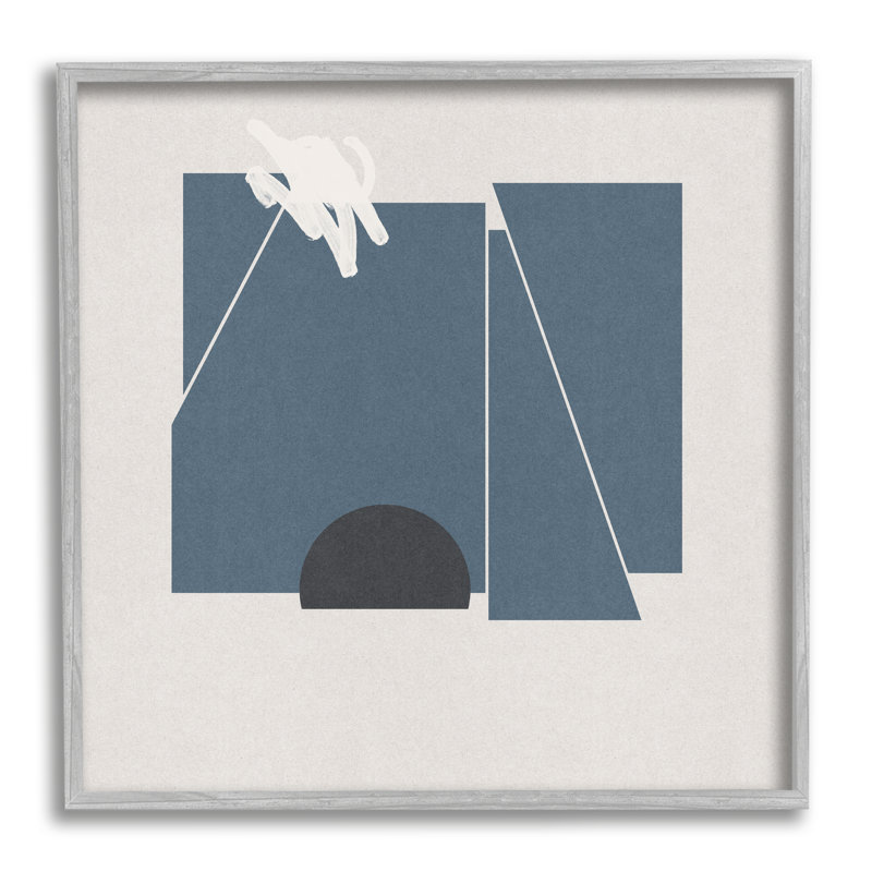 «Modern Shape Collage Minimal Blue», H 17 po x l 17 po x P 1,5 po, Estampe numérique Farmhouse