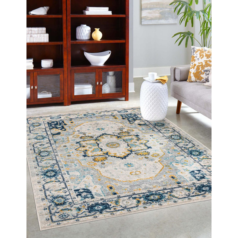 Hagedorn Oriental Area Rug, Rectangle 6' x 9', Gray