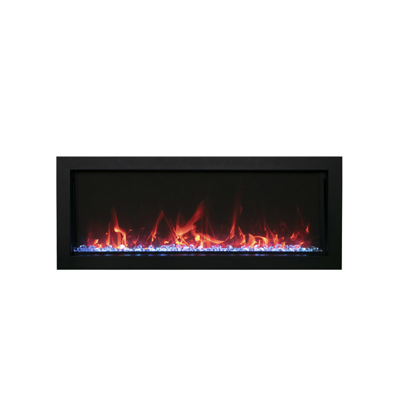 50" Black Extra Slim Built-In Electric Fireplace