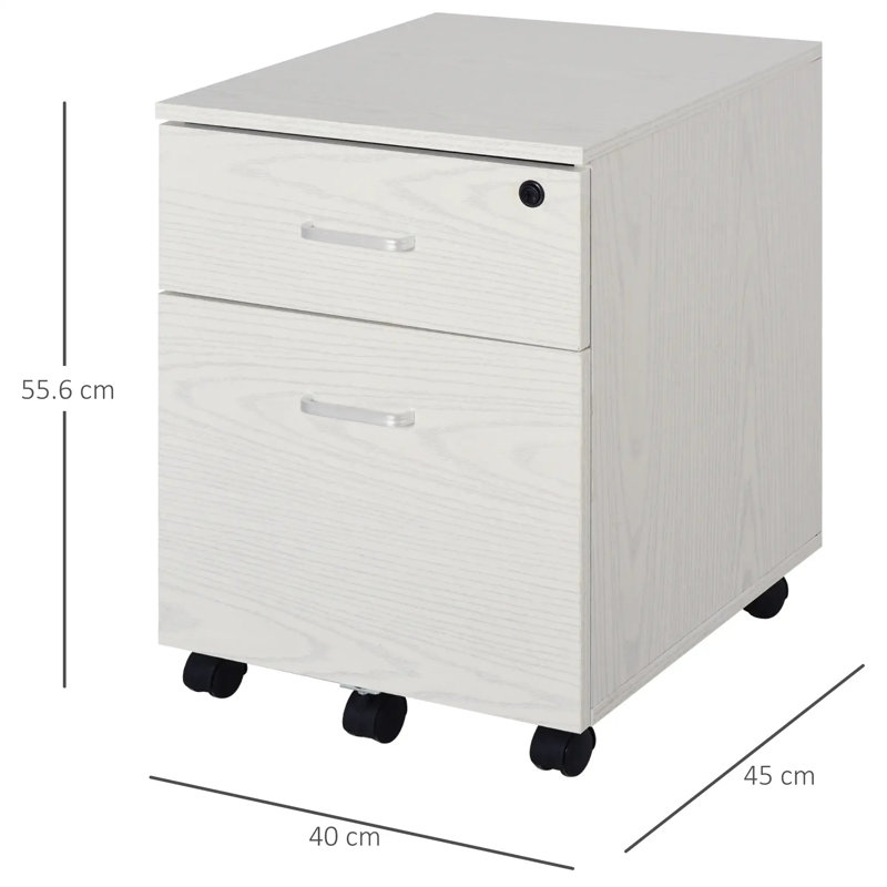 40cm Wide 2 -Drawer File Cabinet, White