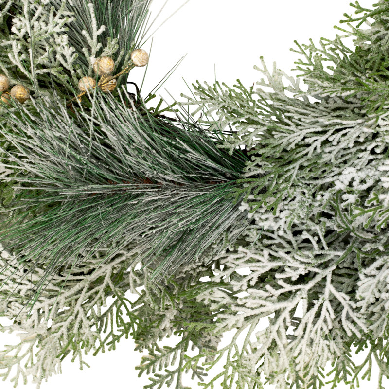 Real Touch Cedar And White Pine Artificial Christmas Wreath - 30" - Unlit