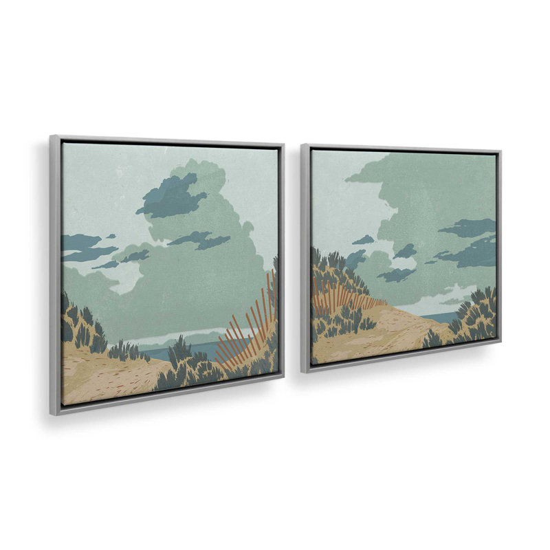 Ensemble de 2 dunes et clôtures, H 17 po x l 34 po, Cadre flottant en chrome poli
