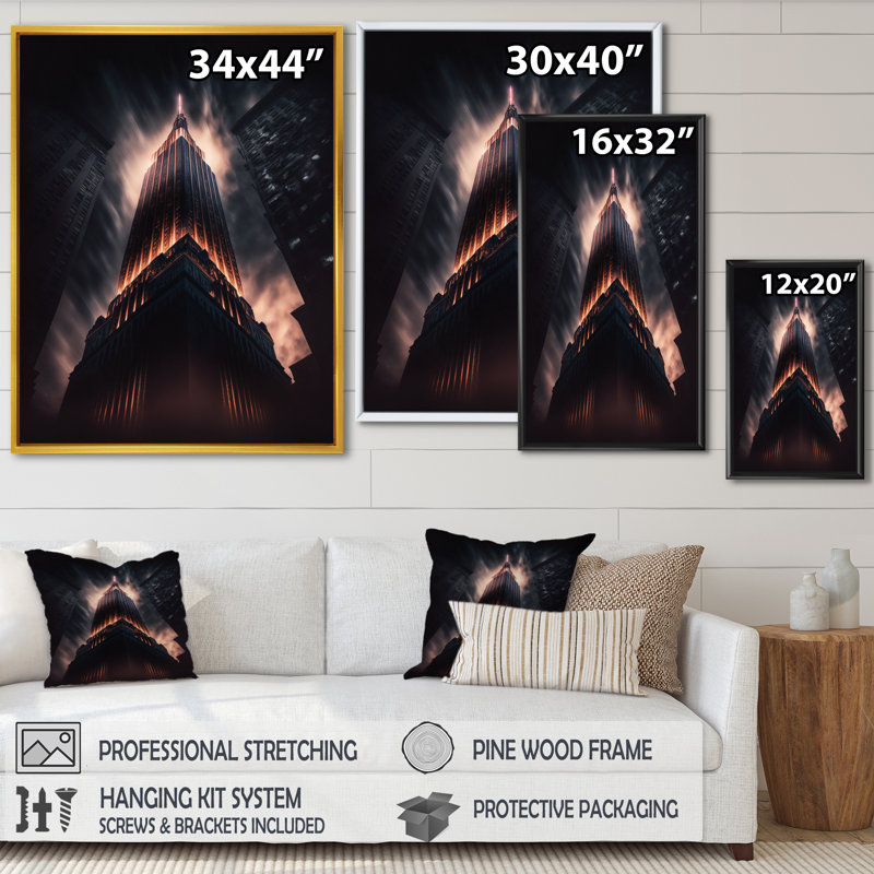 Impression sur toile «Empire Shilt in the Night Lights II» par Empire State Building, H 20 po x l 12 po x P 1 po