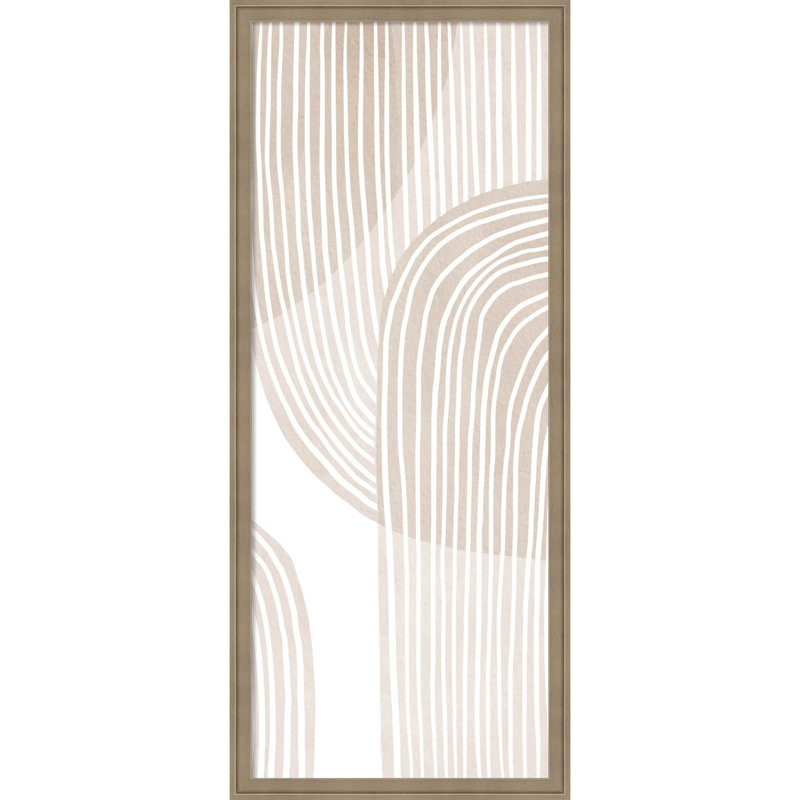 Amanti Art encadré en tissu, tableau abstrait beige par Melloi Art Prints, Taille du tableau 16 x 40
