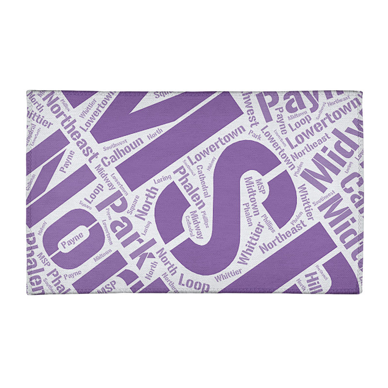 Tapis de zone mauve poils longs à tissage plat, Rectangle 5 pi x 7 pi