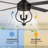 52" Industrial Ceiling Fan with Light Kit and Remote Control, Quiet DC Motor Ceiling Fan for Living Room