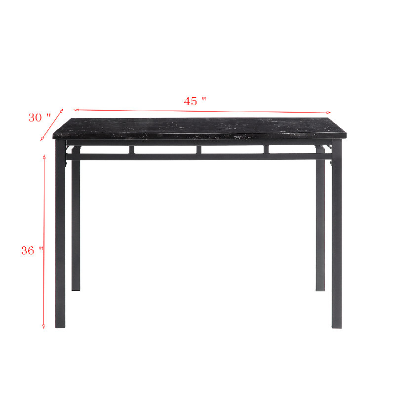 Bogard 4 - Person Marble Top Four Leg Dining Set
