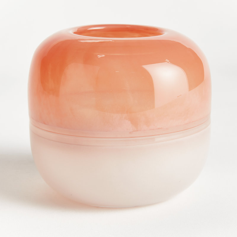Melora Handmade Glass Table Vase, 5" H x 5.5" W x 5.5" D