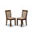 5 Piece Kitchen Table Set for 4 Includes a Round Dining Room Table with Dropleaf and 4 Light Tan Linen Fabric Parsons Dining Chairs, 42x42 Inch, Natural Walnut-440094681-440094686-440130013