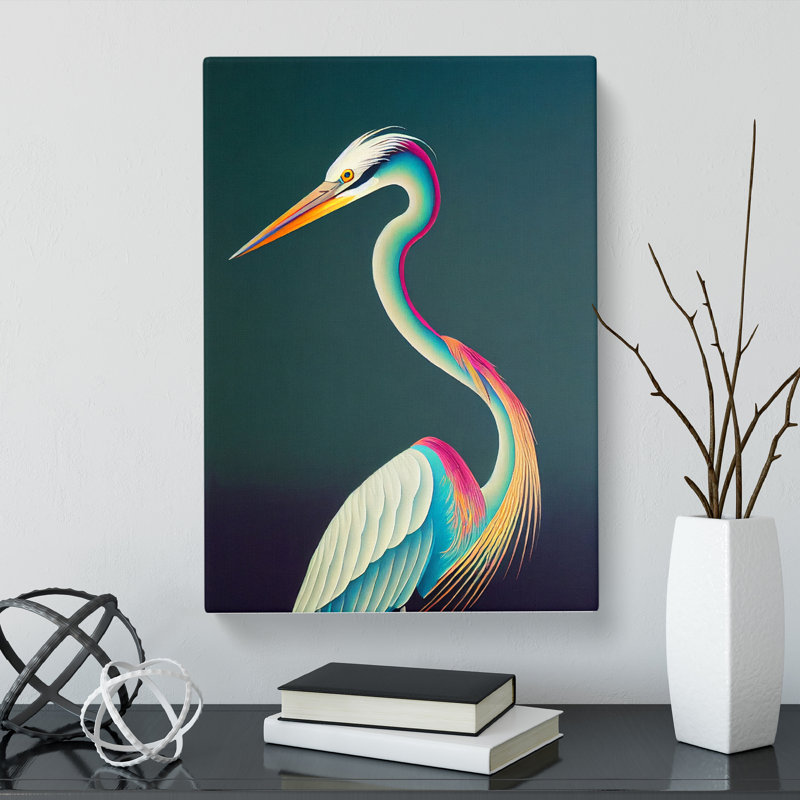 Heron Painting Hypreprism - Wrapped Canvas, 60cm H x 40cm W x 3cm D