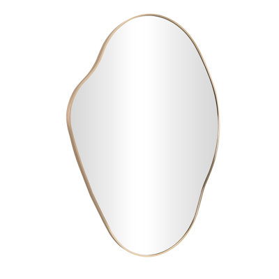 Cole and Grey Aluminum Metal Wavy Abstract Gold Room Wall Mirror