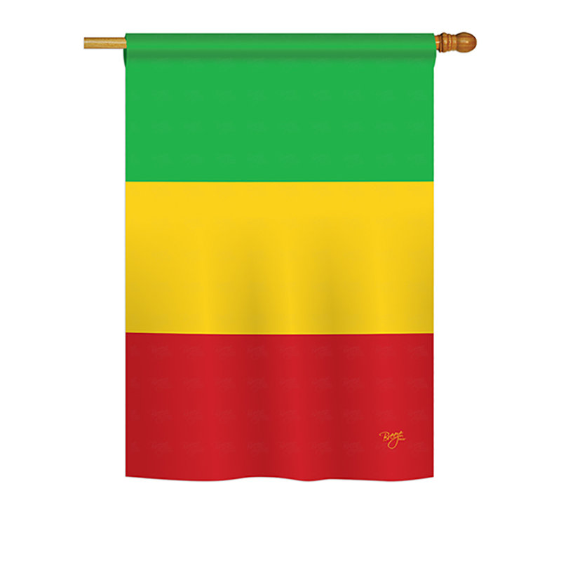 Double Sided Green Yellow Red Polyester Garden Flag