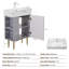 Meuble-lavabo à tablettes ouvertes 21,6 po avec lavabo en céramique et porte à fermeture douce-1809853781