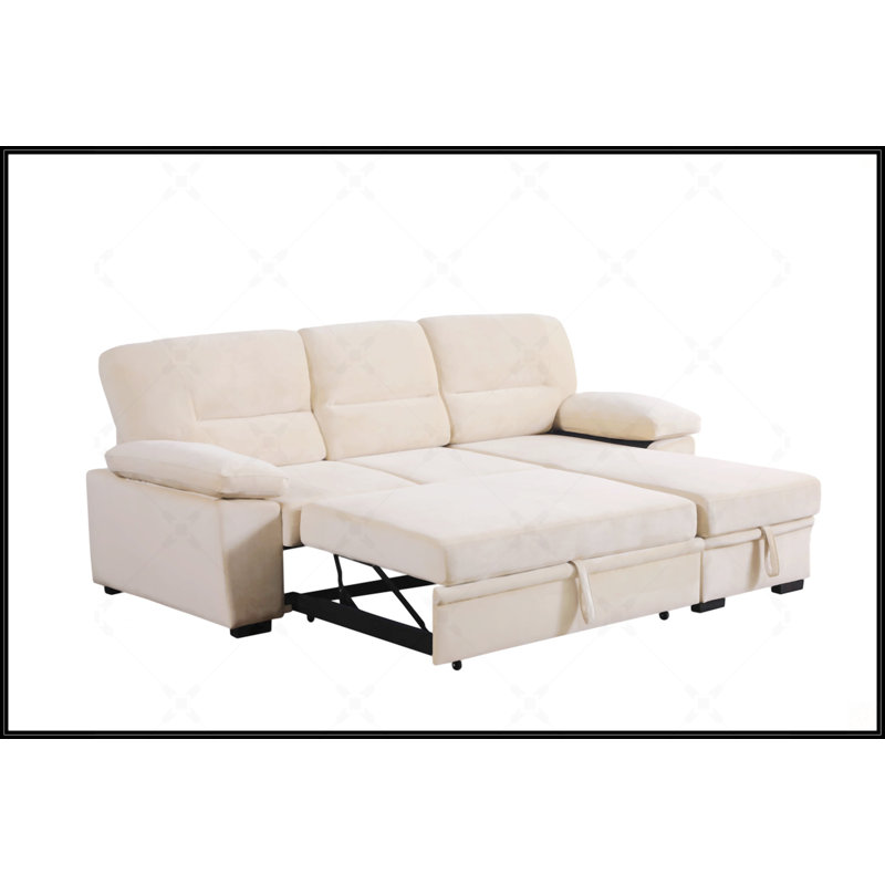 Canapé-lit modulaire réversible avec méridienne Kipriano, Beige