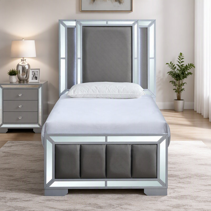 Lit simple Murry G004800A-TB (matelas non inclus), argent