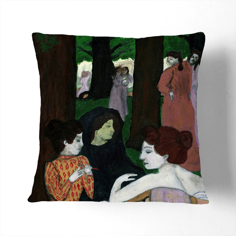 The Muses Square Throw Cushion, White, 40cm H x 40cm W x 15cm D