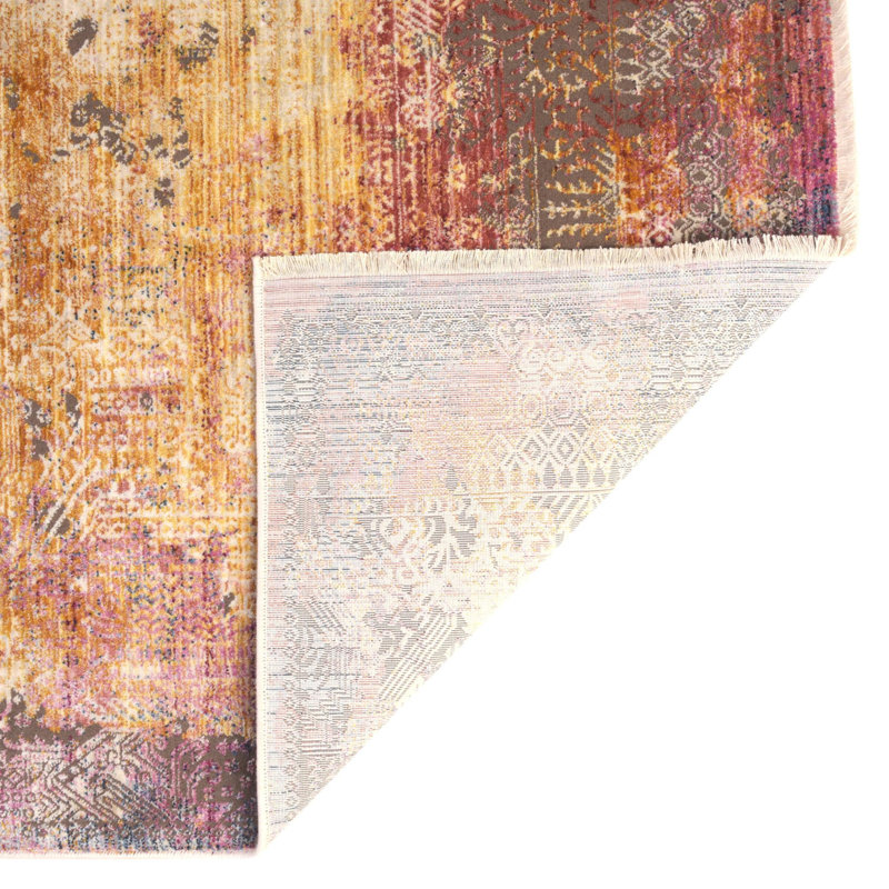 Tapis contemporain Ainaires ivoire multicolore, Rectangle 7 pi 10 po x 9 pi 8 po