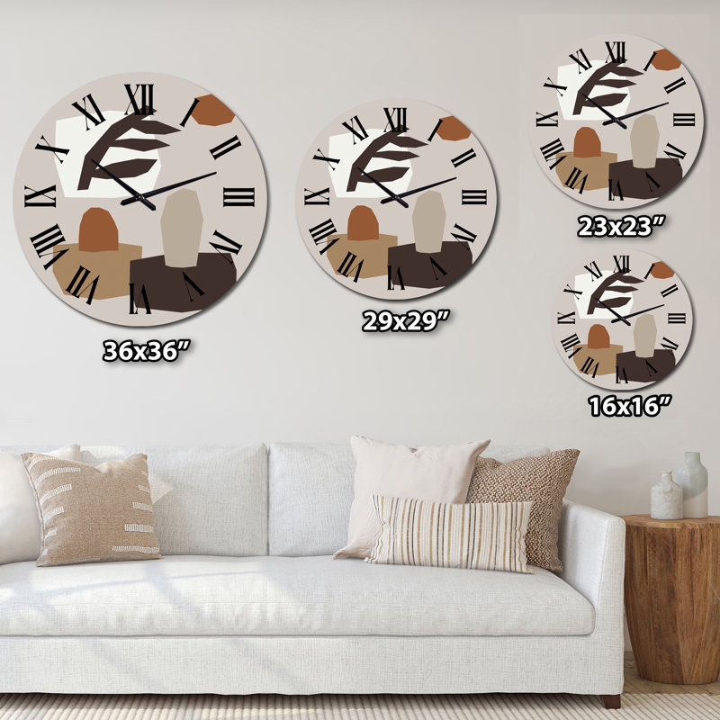 Horloge murale moderne - Compositions organiques et géométriques Minimal Elementary, Surdimensionné