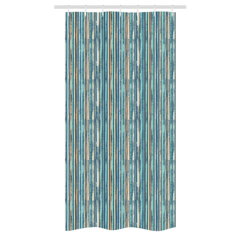 Ercel Striped Shower Curtain with Hooks Included, 72" H x 36" W