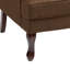 Fauteuil d'appoint à oreilles en lin brun avec accoudoirs roulés et pieds en bois massif Duward (ensemble de 2)-628223104