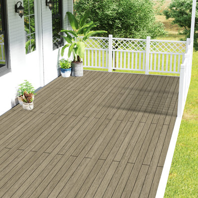 144" X 5.4" Composite Outdoor Decking Planks(5 Pieces)-Includes Installation Accessories