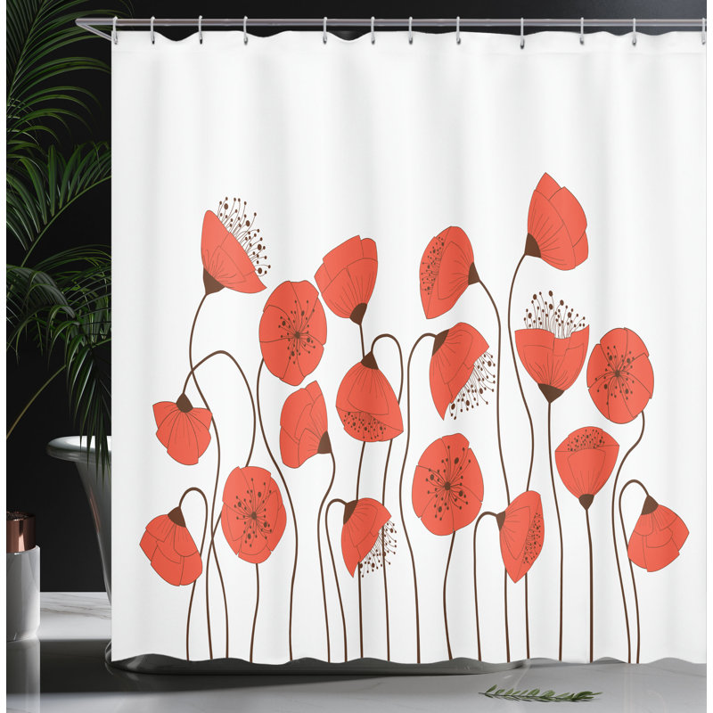 Shower Curtain with Hooks Included, 75" H x 69" W