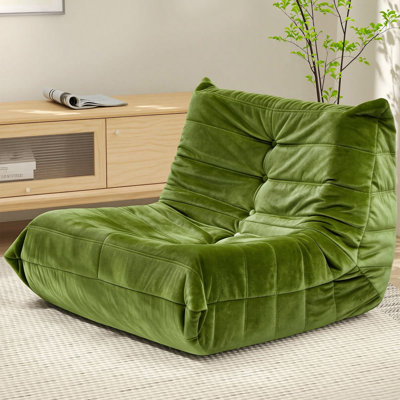 Armless Lazy Sofa Bean Bag Floor Chair - Soft Corduroy Upholstery - Fun Design for Living Room