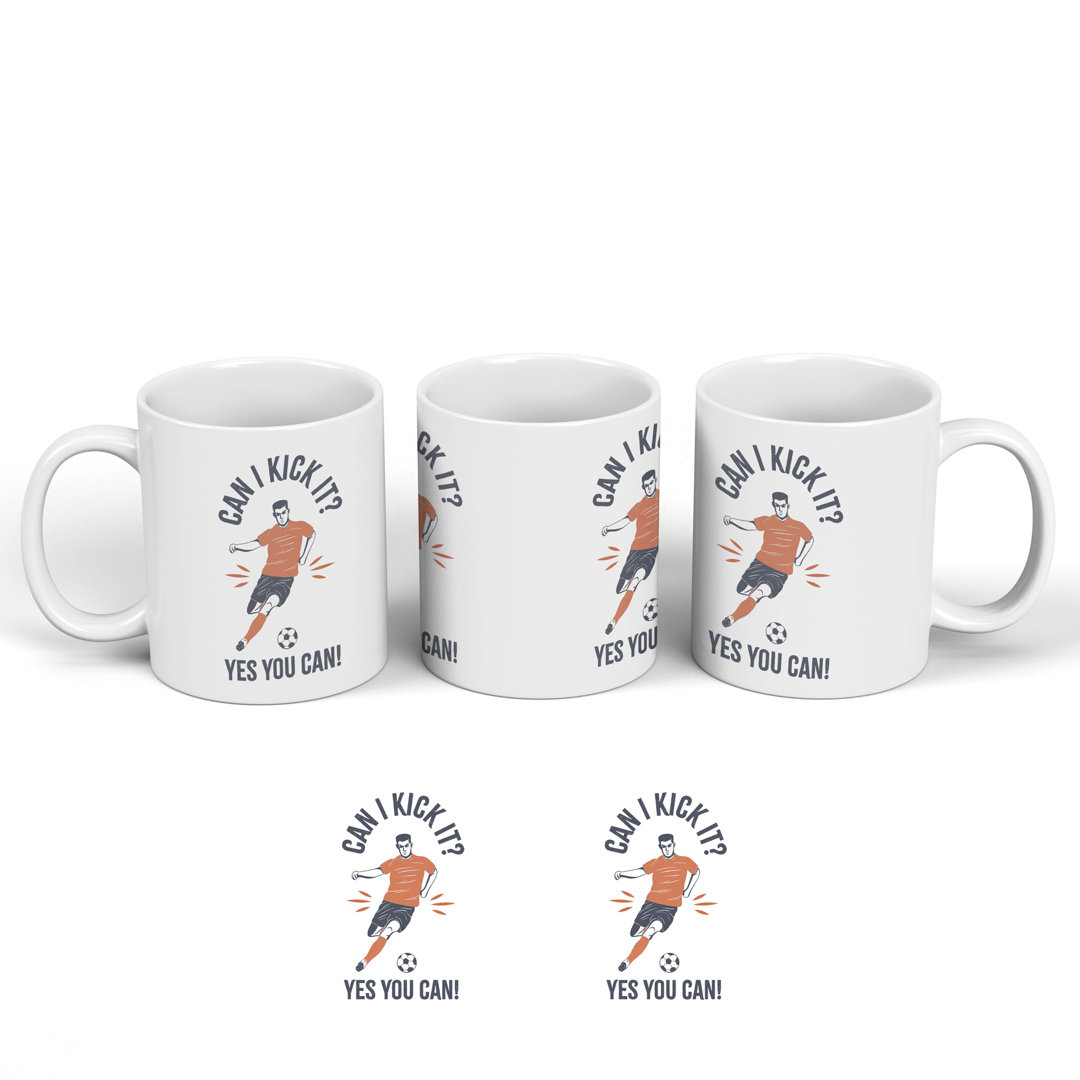 Football Can I Kick It Humorous Hobby Typography Ceramic Classic Mug - Image 2