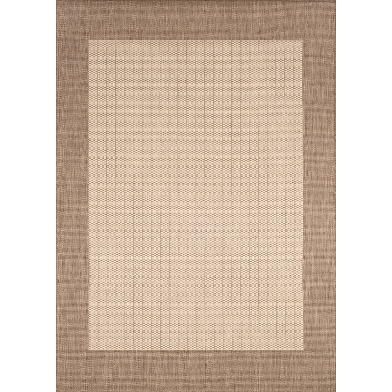 Sania Flatweave Indoor Outdoor Area Rug, Rectangle 5'3" x 7'6", Tan / Brown