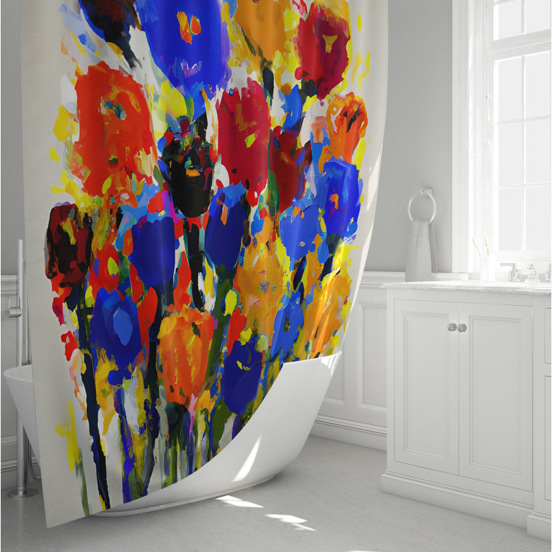Doziers Floral Single Shower Curtain, 72" H x 70" W