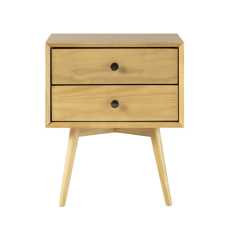 Solid Wood Bedside Table, Light Oak