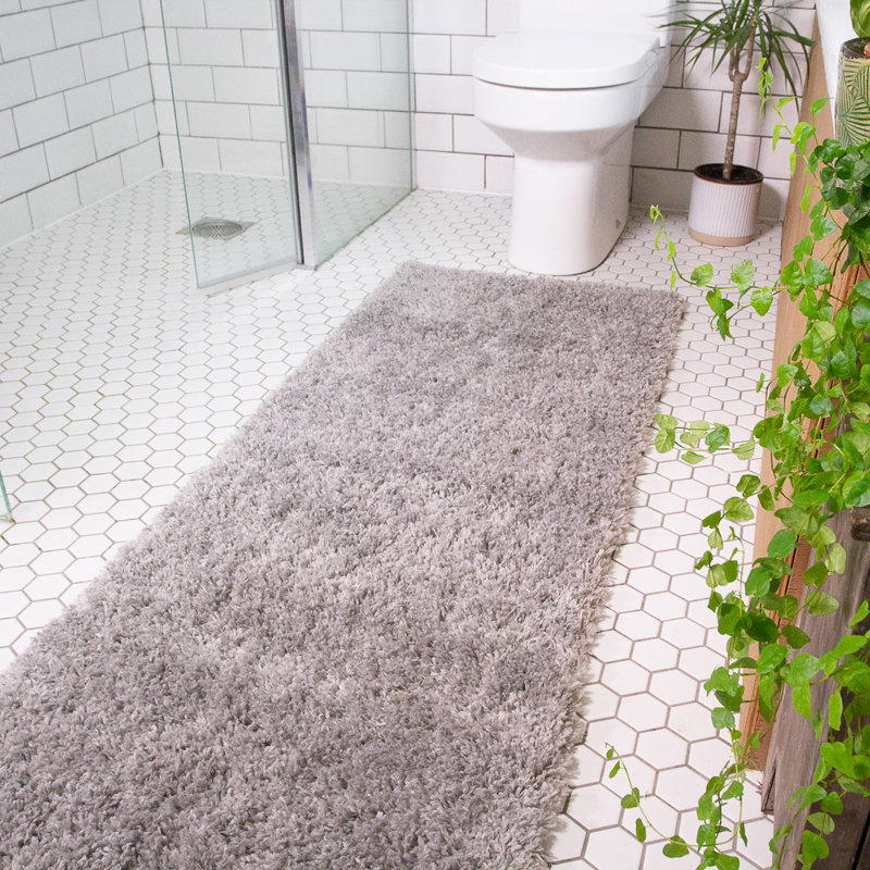 Antenore Shaggy Silver Rug, Runner 60 x 240cm