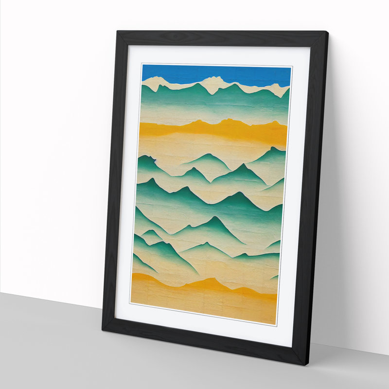 FRM-V0523-3X Abstract Beach Vol.1 - Single Picture Frame Print, 64cm H x 46cm W x 2cm D, Black Framed