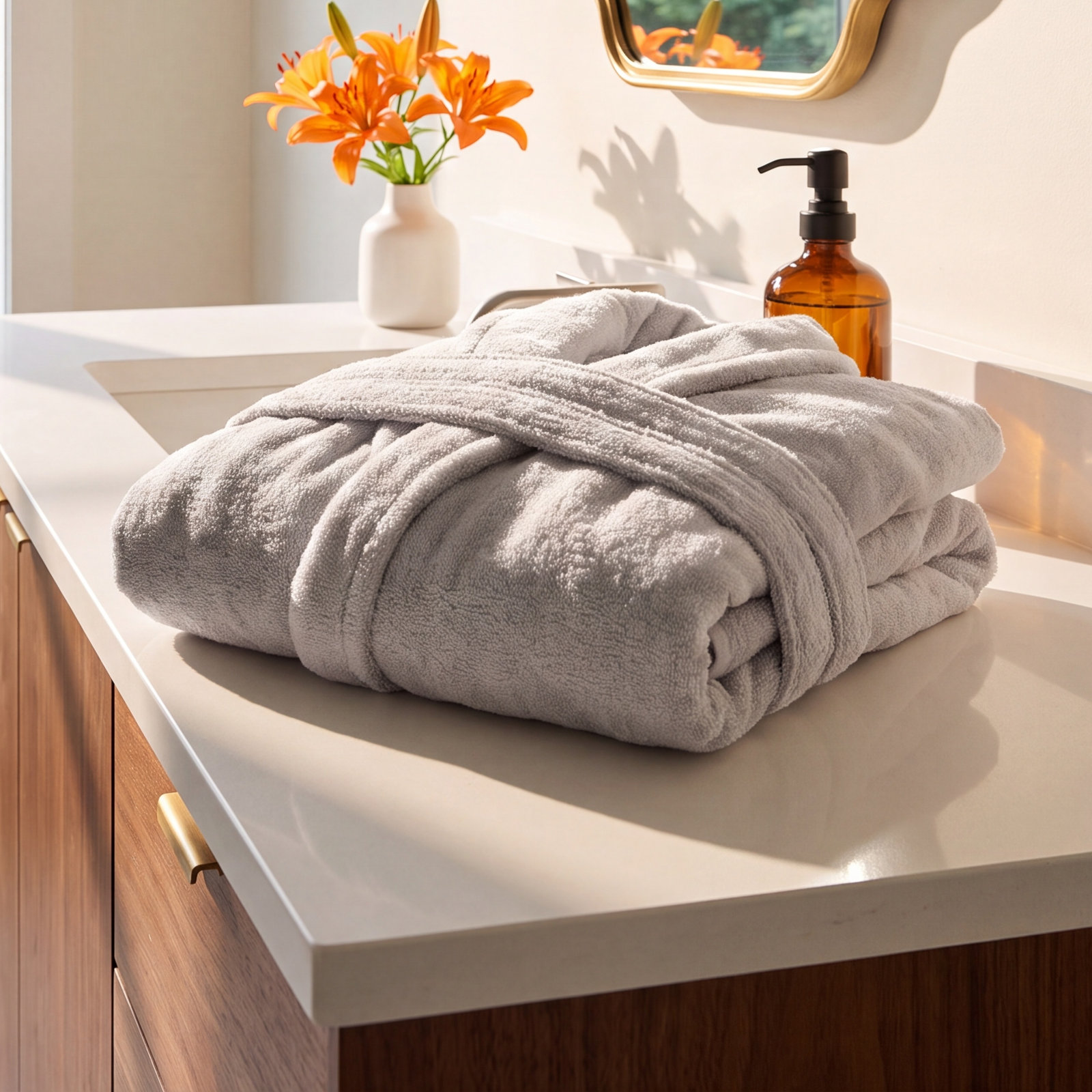 Payten Classic Bathrobe, Soft Gray, L/XL
