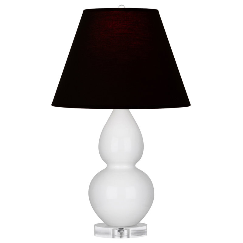 Petite lampe d'appoint à double gourde, Lis, Noir / Rouge