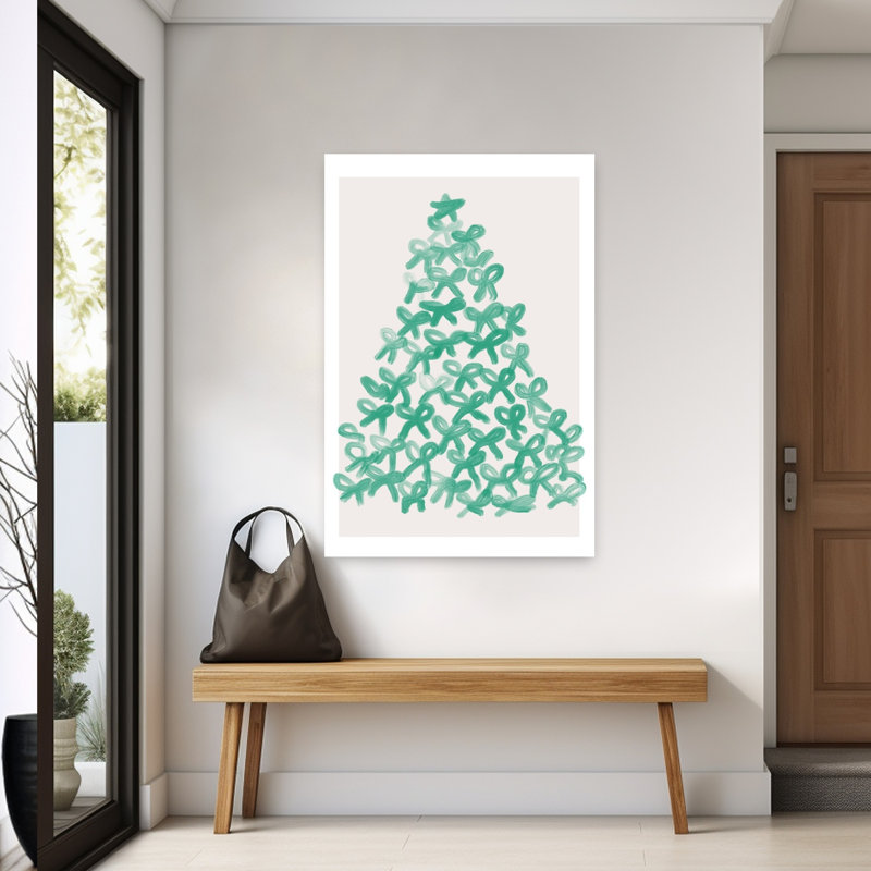 Art contemporain arbre de Noël contemporain abstrait, H 60 po x l 40 po
