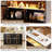 43'' Modern Kitchen Island With Storage,island Table With Led Lights & Cabinet For Kitchen