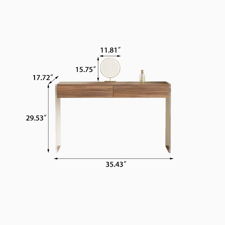 Modern Minimalist Acrylic Floating Solid Wood Dressing Table