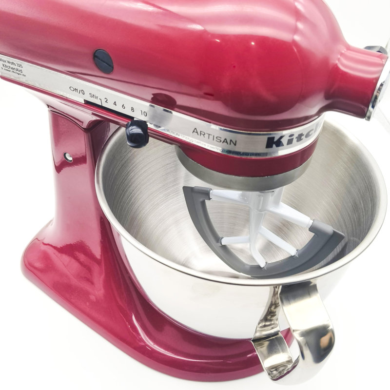 Fouet à bord flexible pour accessoire de mélangeur compatible avec KitchenAid, s'adapte aux bols de robot pâtissier à tête inclinable de 4,5/5 pintes, fouet à bords en silicone