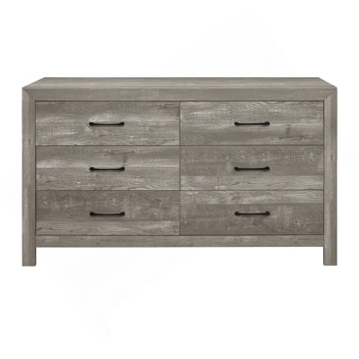 Modern Rustic Style Gray Finish 1Pc Dresser Of 6X Drawers Bedroom Wooden Furniture