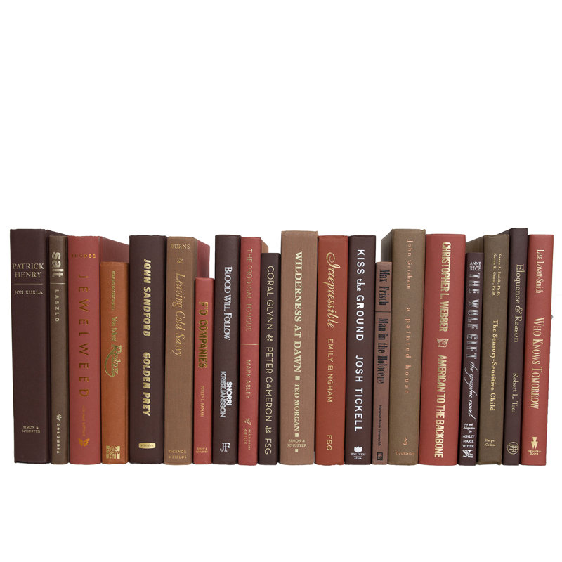 Livres décoratifs - Livres pavés - Livres rouges et bruns au pied
