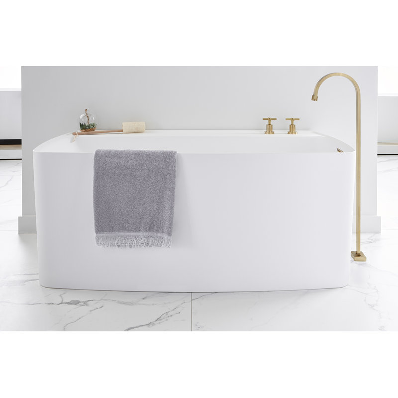 Lab 59.5'' L Freestanding Soaking Bathtub, White/Polished Chrome, Matte Whie