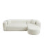 Canapé modulaire de luxe à dossier incurvé de 109,4 po, canapé à dossier courbé moderne en tissu de chenille, deux coussins décoratifs minimalistes en forme de L pour le salon (beige méridienne)-1417205878