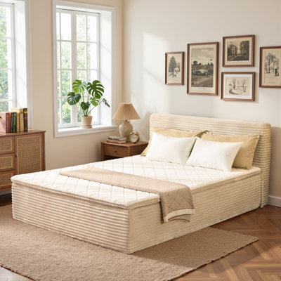 Lit plateforme tapissier, aucun assemblage requis Lit de compression avec matelas à ressorts